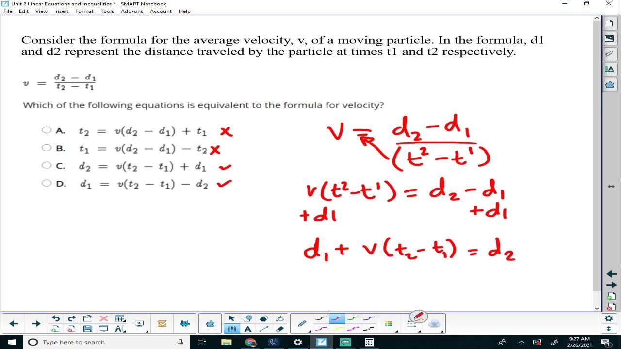 Unit 2 Solving Literal Equations Mastery Test part 3 YouTube