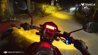 DJI OSMO ACTION 5 💯Super Night Mode☠️I think It's too good for moto vlog#bikers #motovlog 