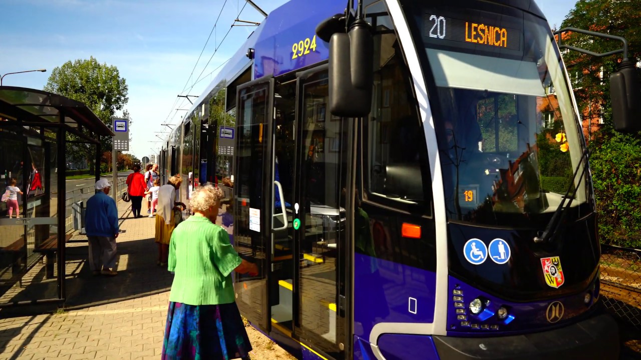 Poland, Wrocław, tram 20 ride from Aleja Pracy to Arcady Capitol