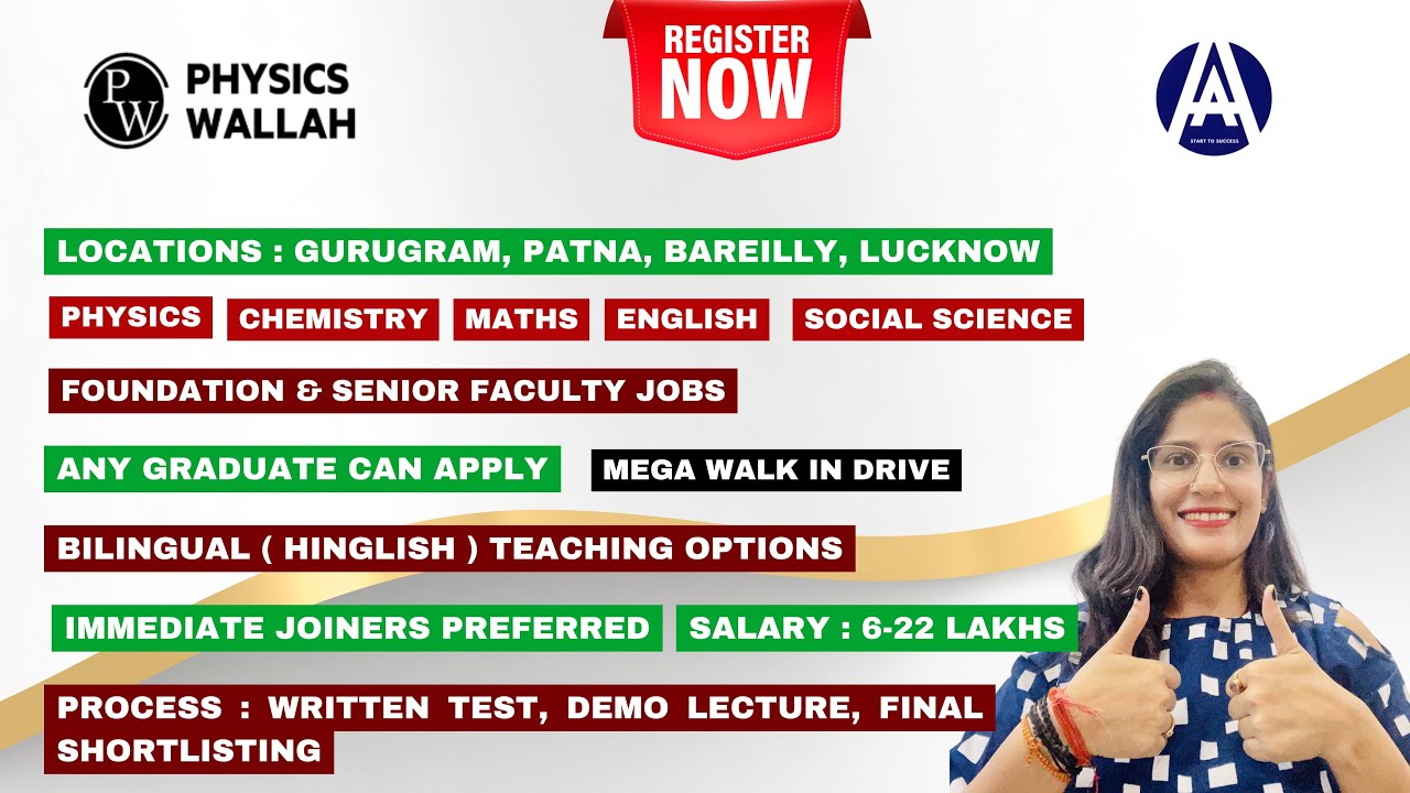 Physics Wallah & Aarambh Institute Hirings 2025 | Mega Walk-In Drive | Salary : 6-22 Lakhs | Jobs |