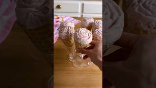 Rose Ice cream Cones! 🌹 #baking