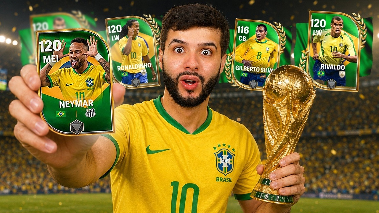 MONTEI A SELEÇÃO BRASILEIRA DE TODOS OS TEMPOS PRA COPA NO FC MOBILE! 🇧🇷🤩