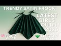 ✨ Stylish Green Satin Frock | Trendy Sleeveless Dress for Girls | Fashion Outfit 2025