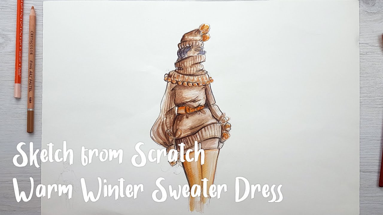 Sketch from Scratch - Warm Winter Sweater Dress