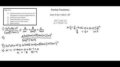 A-level Mathematics 9709: Partial fractions case II