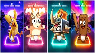 Angry Bird  🆚 Bluey  🆚 Rhino 🆚 Stickman!  4 Characters Battle in Tiles Hop 😱🔥 screenshot 2