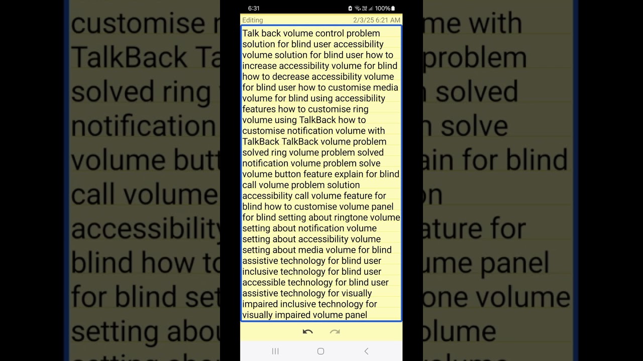Quick Fix! Master Volume Control with TalkBack 🔉 Accessibility sound Solutions for Blind Users 📱✅