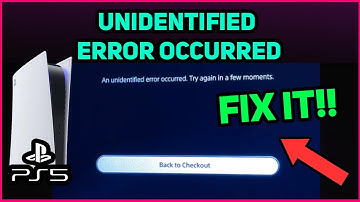 PS5 UNIDENTIFIED ERROR OCCURRED EASY FIX! (Fast Solution)