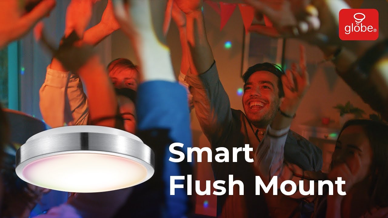 Smart Flush Mount - Silver (LED Integrated) | Smart Home Made Easy - Globe Electric