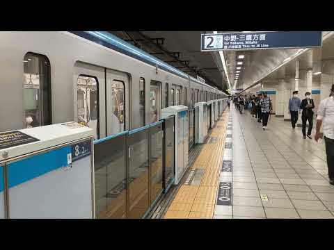 東京メトロ15000系15105F 三菱IGBT VVVF 25S 東西線 各駅停車 中野 T01 行き 高田馬場 T03 発車 