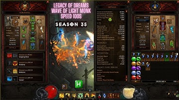LoD Wave Of Light Monk Speed 100s NO AUGMENTS! Ft. AHK Macro - Diablo 3 Season 35 Day 2
