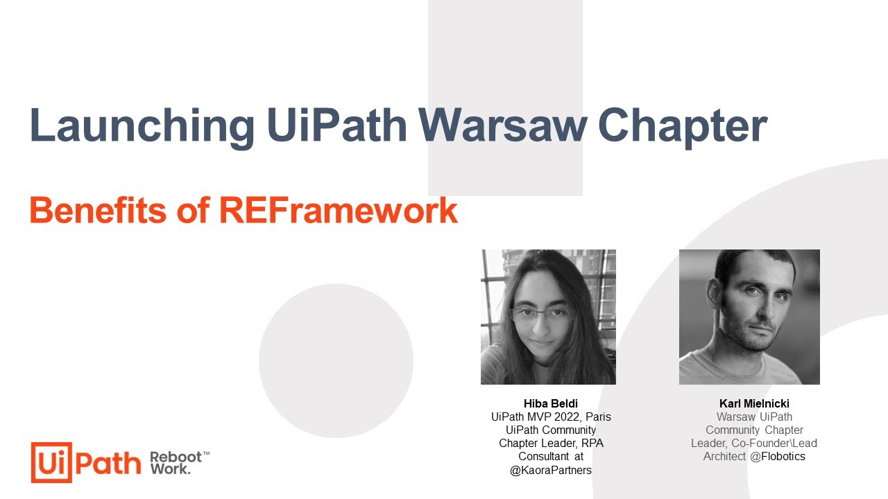 Launching Warsaw UiPath Chapter: Benefits of the REFramework - YouTube