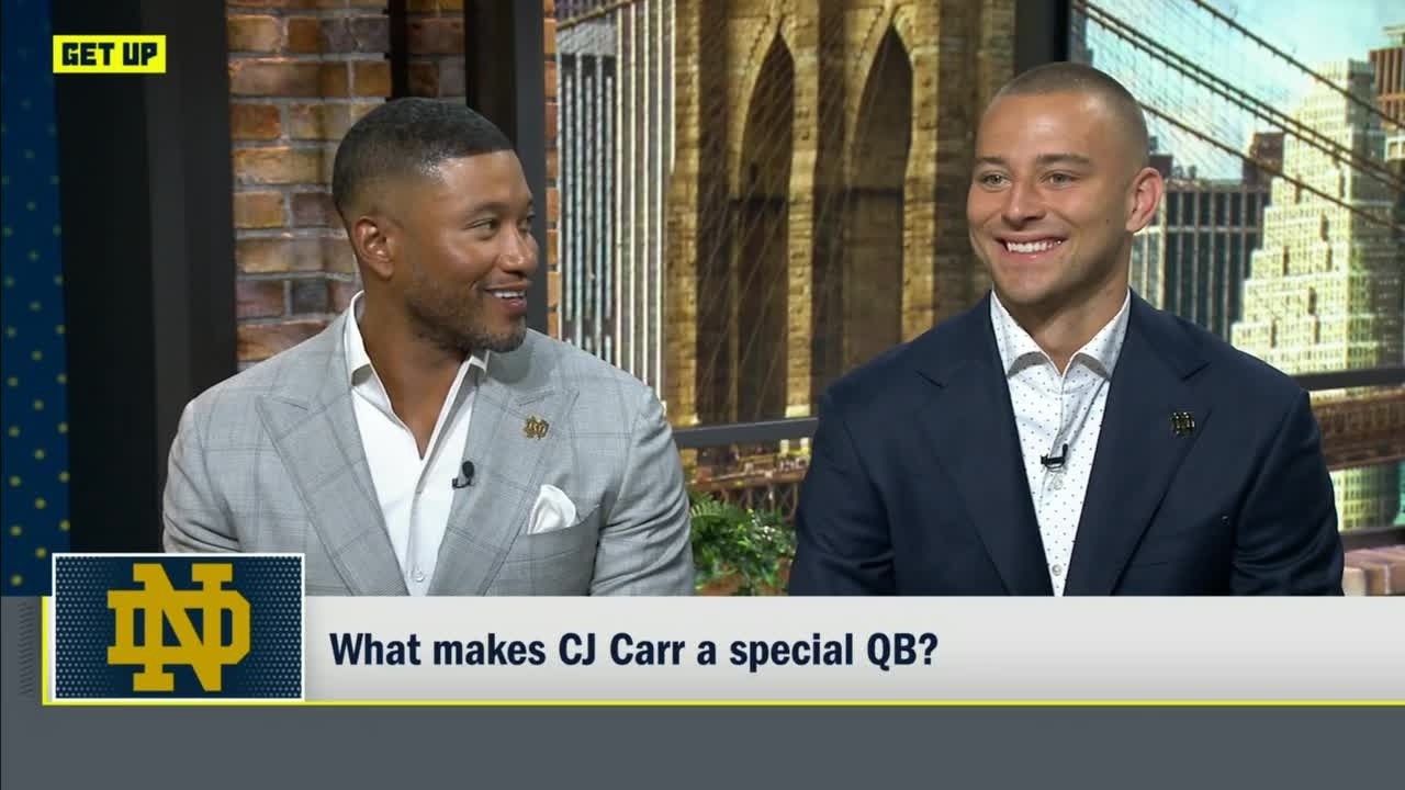 Notre Dame's Marcus Freeman and CJ Carr join Get Up! ☘️
