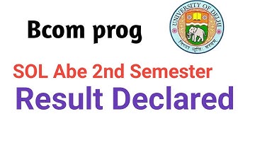 SOL Bcom prog Second Semester ABE result Declared 2021 | Ameeninfo