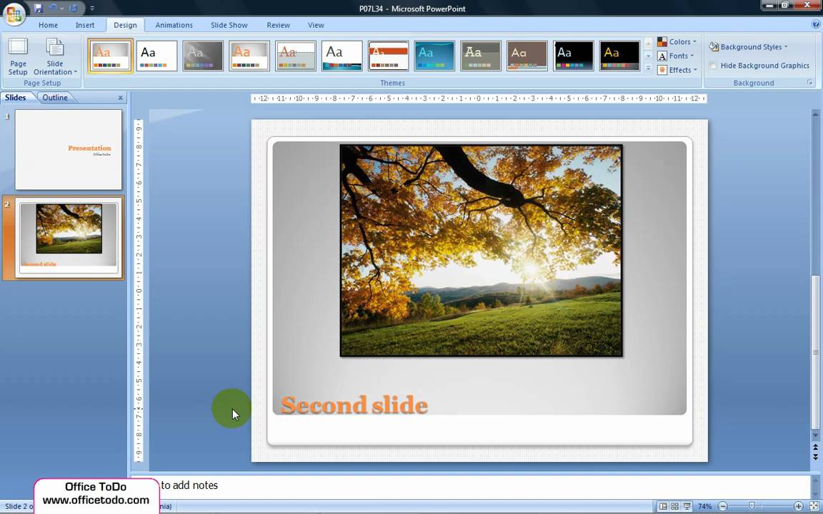 powerpoint presentation continued slide