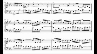 Video thumbnail of "Bach-Invention No. 2 in C Minor, BWV 773 with Sheet Music"