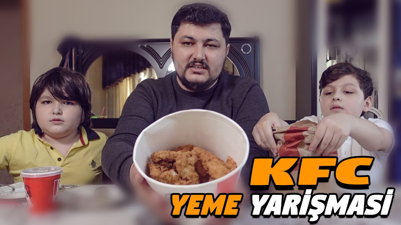 KFC YEME YARIŞMASI  AİLƏVİ OĞULLARIMLA KAPIŞMA