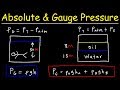 Absolute Pressure vs Gauge Pressure - Fluid Mechanics - Physics Problems