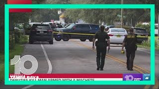 Deputies kill man accused of cutting deputy with 'massive' machete