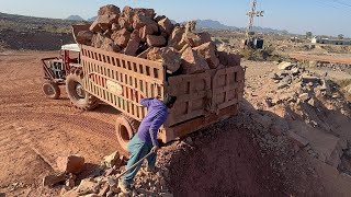 Download Lagu Fully Loaded Rock Trailer Drops Huge Boulders and Jams the Hopper | Extreme Stone Crusher Action MP3