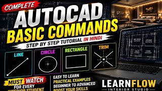 Autocad full course hindi।। Line, circle, rectangle,trim command explain #autocad
