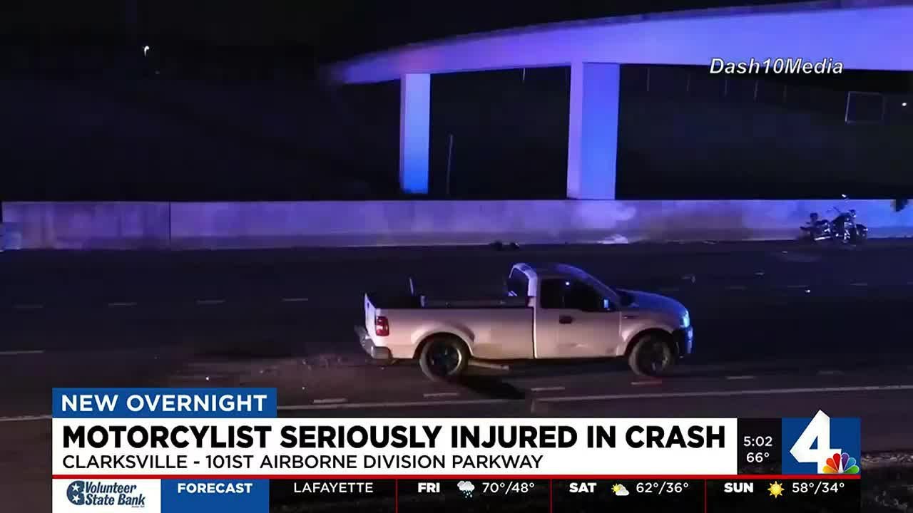 Motorcyclist seriously injured after crash in Clarksville - YouTube