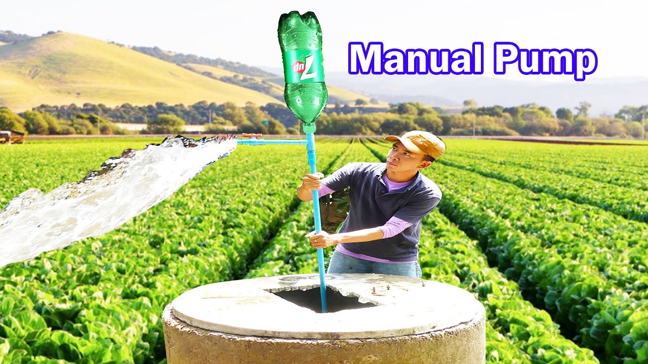 Improvised manual water pump no need electricity water from the deep
