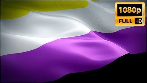Non binary flag video waving wind. LGBT Homosexual Rainbow Pride Flag background. Nonbinary flag