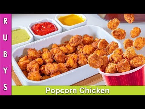Popcorn Chicken Crispy Bite Sized Chicken Bites Lunch Box Idea Recipe in Urdu Hindi - RKK