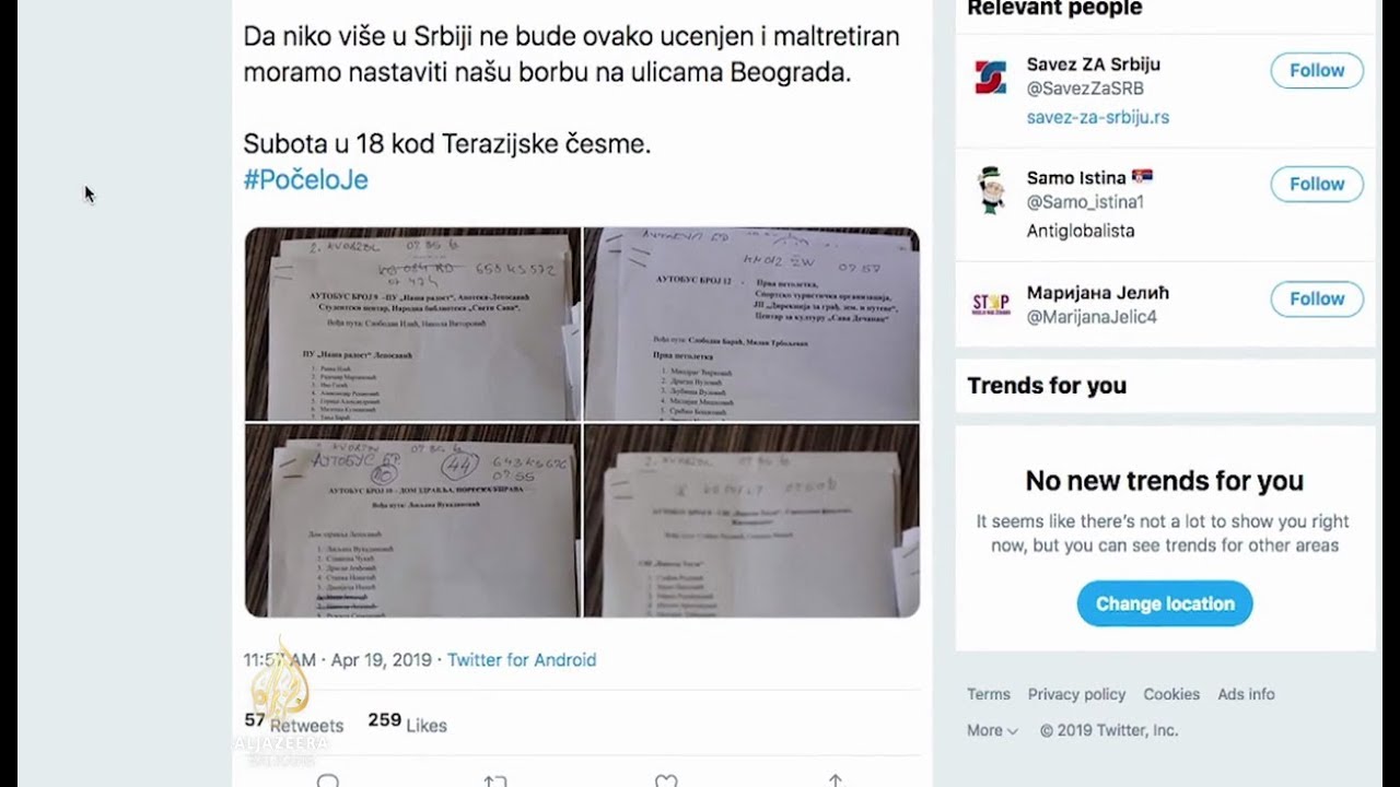 انتهاكات النظام العام بسبب مسيرة مستقبل صربيا