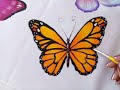 Como Pintar Mariposa Monarca / How to Paint Monarch Butterfly