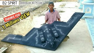 HOMEMADE RC FOAM PLANE B2 SPIRIT BOMBER - Build + Fly + CRASH