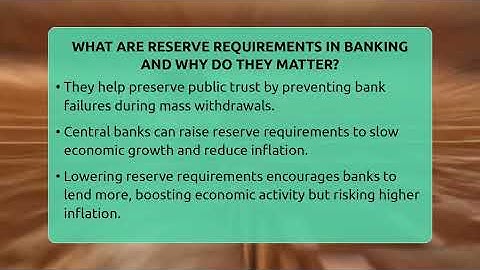 What Are Reserve Requirements In Banking And Why Do They Matter? - Inflation Insight Channel