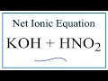 Net Ionic Equations and Acid-Base Concepts