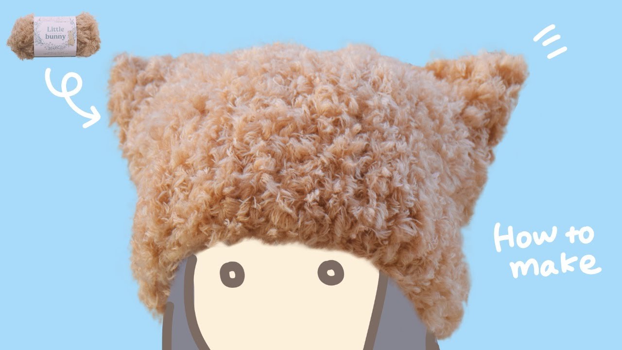 How to knit] Cat Ear Beanie [ For beginner ] - YouTube