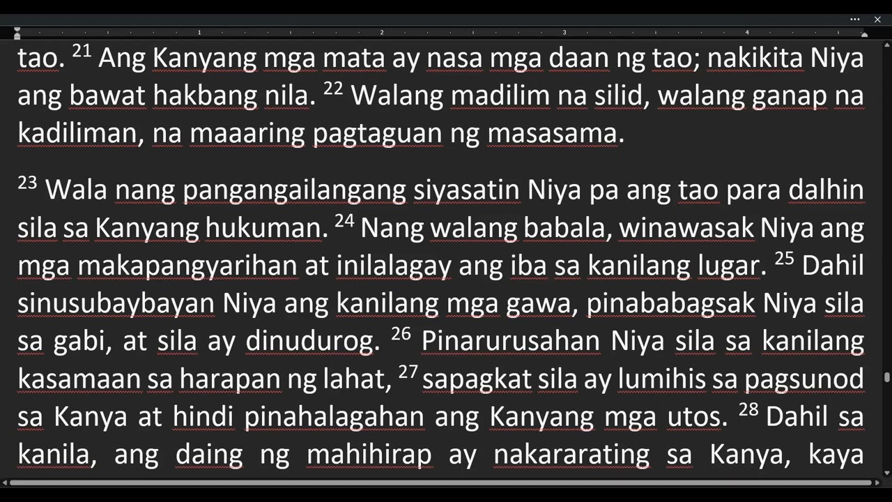 Job 34-39 Ano ang layunin ni Satanas? Para saan ang ulan at mga niyebe sa kabundukan?
