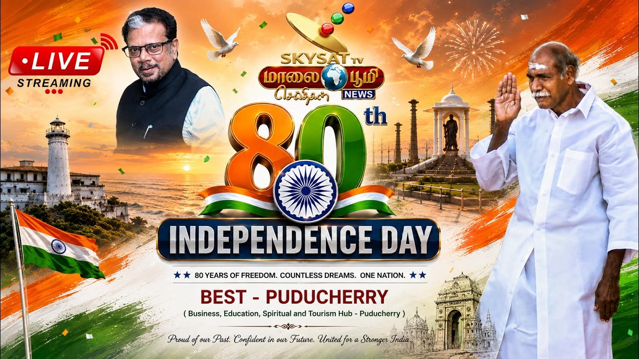 🟢LIVE: 80 ஆம் ஆண்டு சுதந்திர தினம் விழா 2026 - புதுச்சேரி