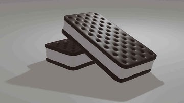 3D Ice Cream Sandwich In Blender