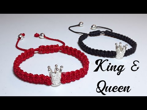 Como hacer pulsera para parejas con corona King & Queen - YouTube