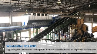 Nihot Recycling SDS windshifter recovering RDF from 2D ballistic separation