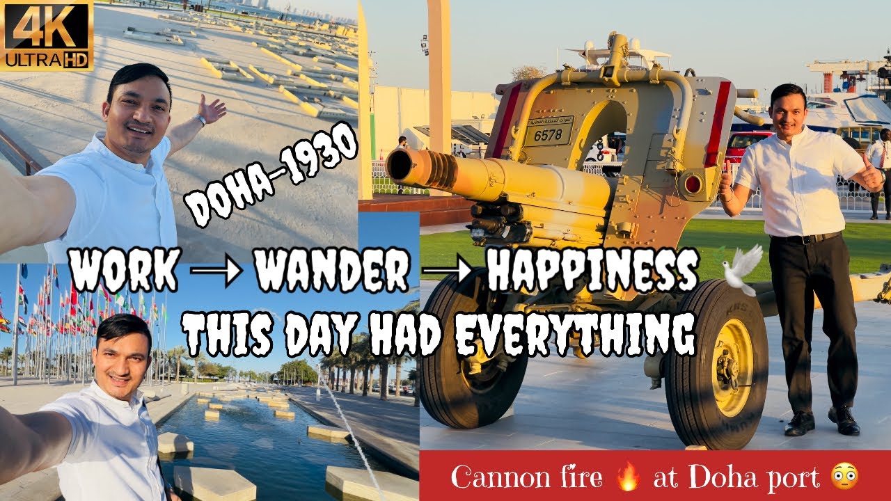 Day 57/365 | From 1930s Doha to Today | Feeding Pigeons🕊️and captured Cannon fire 🔥at Old Doha Port!