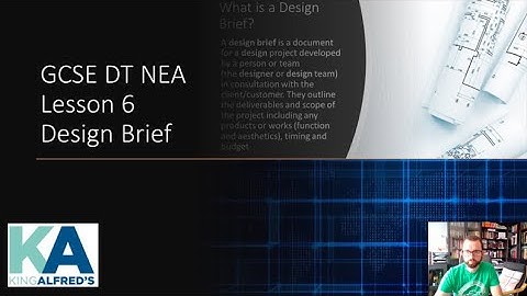 D&T GCSE NEA Lesson 6 Design Brief