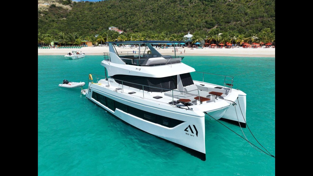 ⁣Yachti By Nature | Aventura 50 Bareboat Powercat Charter in the BVI | Virgin Charter Yachts