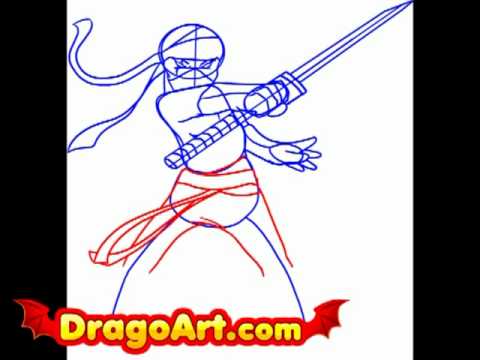 How to draw ninja, step by step - YouTube