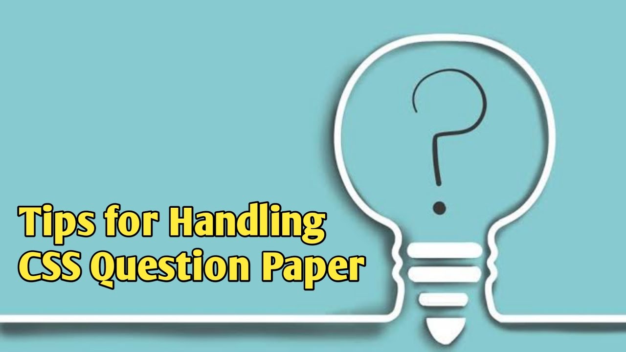 CSS/PMS Question Paper| Handling Tips - YouTube