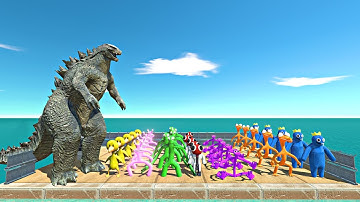 How Many Rainbow Friends Can Stop Godzilla 2014 ? - Animal Revolt Battle Simulator