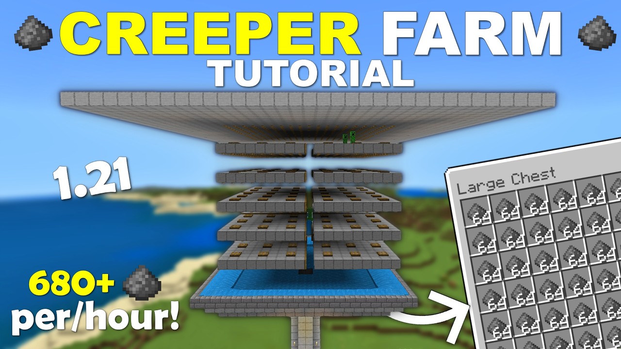 Gunpowder Farm Tutorial Easy Creeper Farm Tutorial: Unlimited Gunpowder in Minecraft Bedrock ...