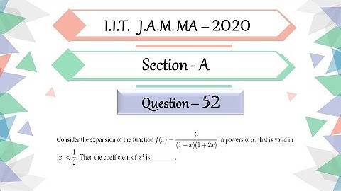 IIT JAM 2020 Mathematics solutions Question 52| Real Analysis | Taylor Expansion| Series expansion