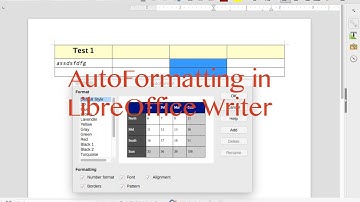 LibreOffice Writer - AutoFormatting tables
