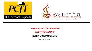 Web Project Task 08 | 1st Year | Semester 01 | Java Institute